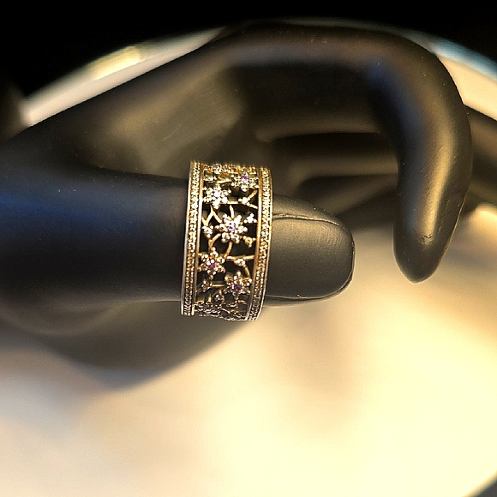 Pandora Silver Geometric Filigree Ring